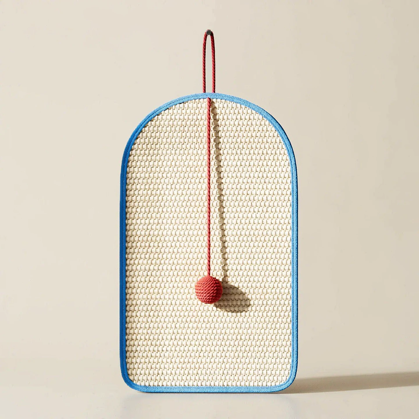 AI-edited catalogue photograph: Hanging sisal mat