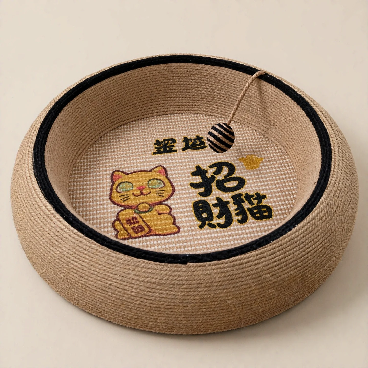 AI-edited catalogue photograph: Large lucky-cat basin