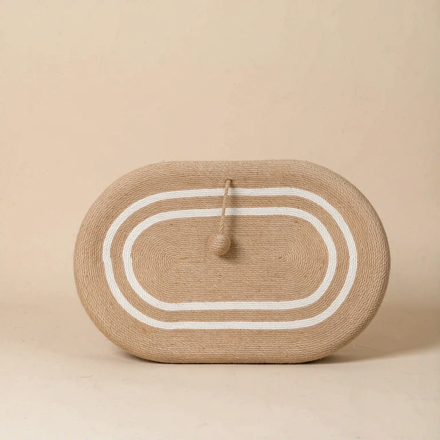 AI-edited oval coiled scratch basket